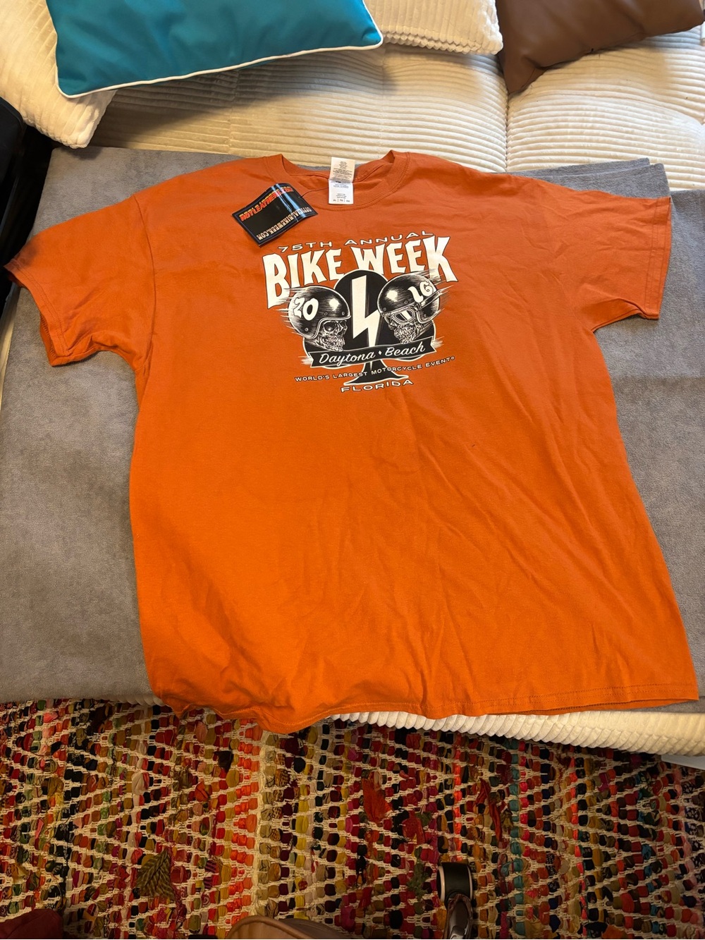Gildan Orange Bike Week Daytona Beach Graphic Tee